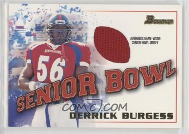 2001 Bowman - Rookie Jerseys #BJ-DBU - Derrick Burgess