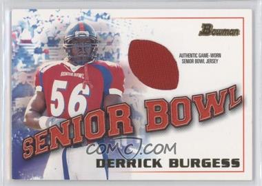 2001 Bowman - Rookie Jerseys #BJ-DBU - Derrick Burgess