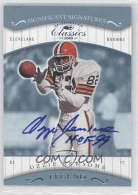 2001 Donruss Classics - [Base] - Significant Signatures #161 - Ozzie Newsome