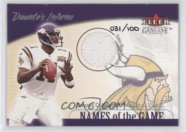 2001 Fleer Genuine - Names of the Game Uniform #_DACU - Daunte Culpepper /100