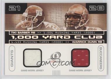 2001 Fleer Legacy - 1,000 Yard Club Dual Jerseys #TB-WD - Tiki Barber, Warrick Dunn /400