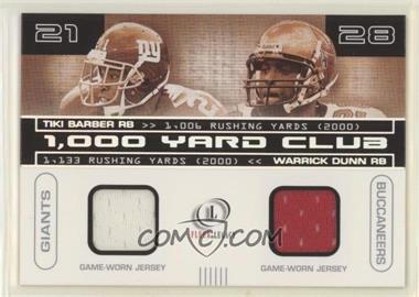 2001 Fleer Legacy - 1,000 Yard Club Dual Jerseys #TB-WD - Tiki Barber, Warrick Dunn /400