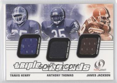 2001 Fleer Legacy - Triple Threads #TT-HTJ - Travis Henry, Anthony Thomas, James Jackson