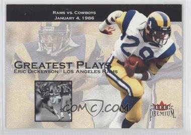 2001 Fleer Premium - Greatest Plays #21 GP - Eric Dickerson