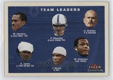 2001 Fleer Tradition - [Base] #371 - Team Leaders Checklist - Indianapolis Colts
