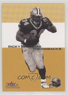 2001 Fleer Tradition - Throwbacks #14 TB - Ricky Williams