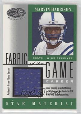 2001 Leaf Certified Materials - Fabric of the Game - Career #FG-96 - Marvin Harrison /78