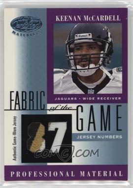 2001 Leaf Certified Materials - Fabric of the Game - Jersey Numbers #FG-129 - Keenan McCardell /87