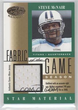 2001 Leaf Certified Materials - Fabric of the Game - Season #FG-105 - Steve McNair /83