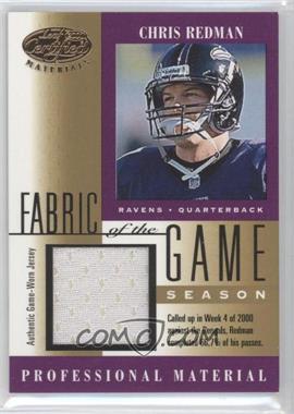 2001 Leaf Certified Materials - Fabric of the Game - Season #FG-116 - Chris Redman /66