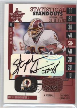 2001 Leaf Rookies & Stars - Statistical Standouts Autographs #SS-14 - Stephen Davis /25 [Noted]