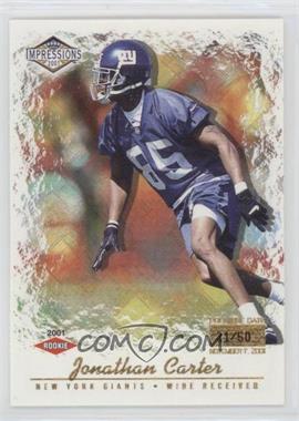 2001 Pacific Impressions - [Base] - Premiere Date #186 - Jonathan Carter /50