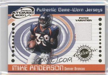 2001 Pacific Prism Atomic - Authentic Game-Worn Jerseys - Patch #25 - Mike Anderson