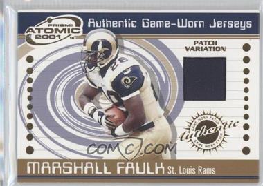 2001 Pacific Prism Atomic - Authentic Game-Worn Jerseys - Patch #75 - Marshall Faulk