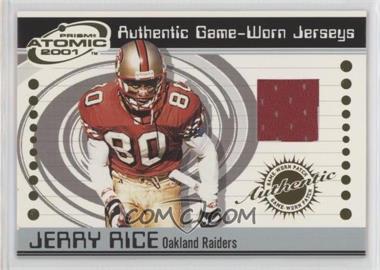 2001 Pacific Prism Atomic - Authentic Game-Worn Jerseys #66 - Jerry Rice