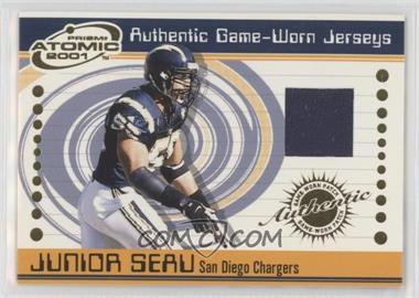 2001 Pacific Prism Atomic - Authentic Game-Worn Jerseys #82 - Junior Seau