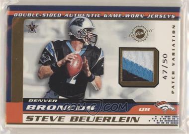 2001 Pacific Vanguard - Double-Sided Jerseys - Patches #8 - Steve Beuerlein, Tim Biakabutuka /50