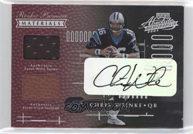 2001 Playoff Absolute Memorabilia - [Base] - Autographs #153 - Rookie Premiere Materials - Chris Weinke /850 [EX to NM]