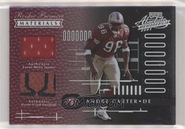 2001 Playoff Absolute Memorabilia - [Base] #175 - Rookie Premiere Materials - Andre Carter /850