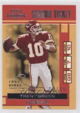 2001 Playoff Contenders - [Base] - 2002 Hawaii Trade Conference #42 - Season Ticket - Trent Green /15 [EX to NM]