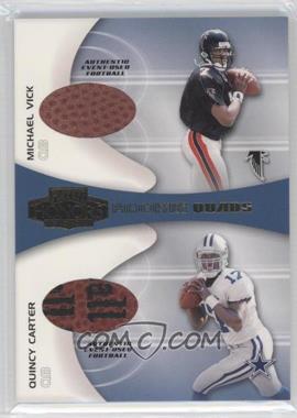 2001 Playoff Honors - Rookie Quads - Footballs #RQ-1 - Michael Vick, Quincy Carter, Chris Weinke, Mike McMahon
