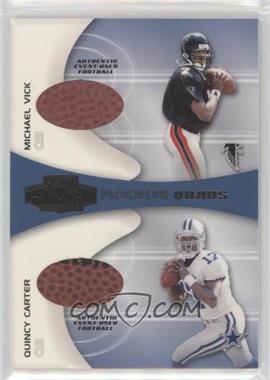 2001 Playoff Honors - Rookie Quads - Footballs #RQ-1 - Michael Vick, Quincy Carter, Chris Weinke, Mike McMahon