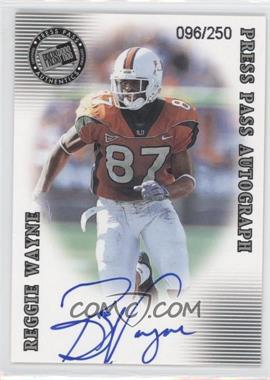 2001 Press Pass SE - Autographs - Silver #_REWA - Reggie Wayne /250