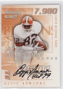 2001 Quantum Leaf - All-Millennium Marks - Autographs #A MAR - 12 - Ozzie Newsome /100