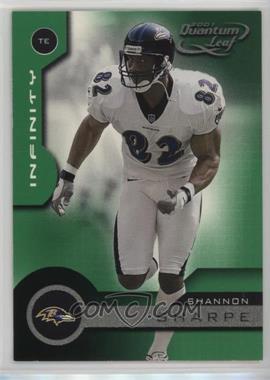 2001 Quantum Leaf - [Base] - Infinity Green #16 - Shannon Sharpe /100