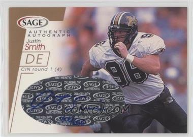 2001 SAGE - Autographs - Bronze #A40 - Justin Smith /650