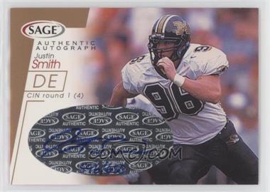 2001 SAGE - Autographs - Bronze #A40 - Justin Smith /650