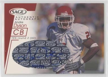 2001 SAGE - Autographs - Red #A13 - Andre Dyson /999
