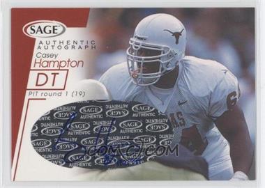 2001 SAGE - Autographs - Red #A19 - Casey Hampton /999