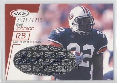 2001 SAGE - Autographs - Red #A27 - Rudi Johnson /999