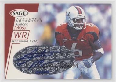 2001 SAGE - Autographs - Red #A33 - Santana Moss /999