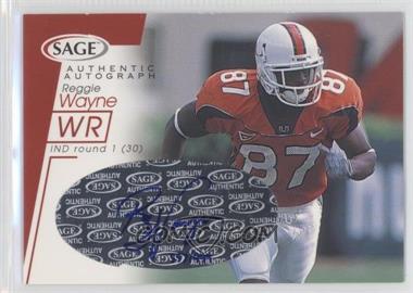 2001 SAGE - Autographs - Red #A49 - Reggie Wayne /999