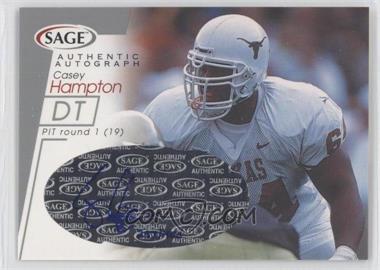 2001 SAGE - Autographs - Silver #A19 - Casey Hampton /400