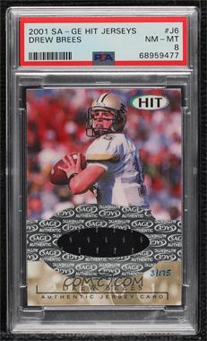 2001 SAGE Hit - Jerseys #J6 - Drew Brees /175 [PSA 8 NM‑MT]