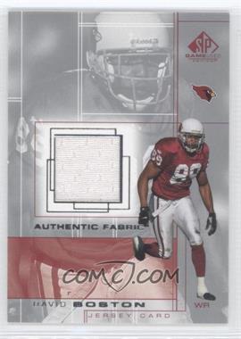 2001 SP Game Used Edition - Authentic Fabric #BO - David Boston