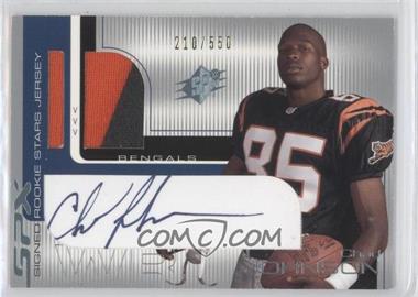 2001 SPx - [Base] #100.1 - Signed Rookie Stars Jersey - Chad Johnson (Blue) /550