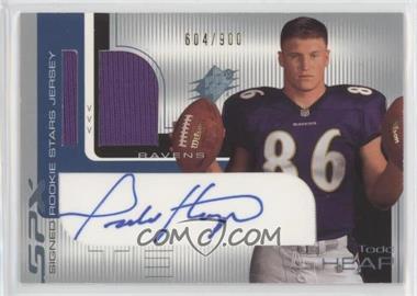 2001 SPx - [Base] #108.1 - Signed Rookie Stars Jersey - Todd Heap (Blue) /900