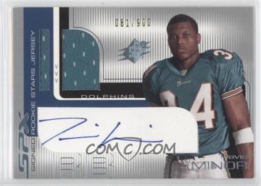 2001 SPx - [Base] #114.1 - Signed Rookie Stars Jersey - Travis Minor (Blue) /900