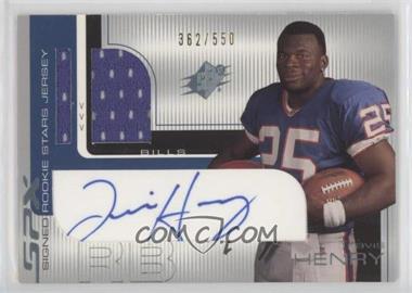 2001 SPx - [Base] #99.1 - Signed Rookie Stars Jersey - Travis Henry (Blue) /550