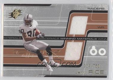 2001 SPx - Winning Materials - Bronze #WM-JR - Jerry Rice /750