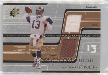 2001 SPx - Winning Materials - Bronze #WM-KW - Kurt Warner /300