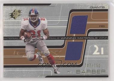 2001 SPx - Winning Materials - Bronze #WM-TB - Tiki Barber /750