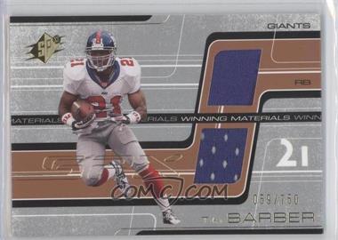 2001 SPx - Winning Materials - Bronze #WM-TB - Tiki Barber /750