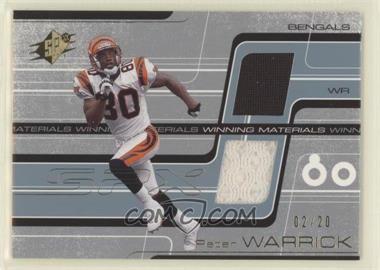 2001 SPx - Winning Materials - Silver #WM-PW - Peter Warrick /20