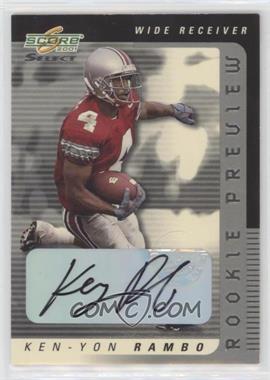 2001 Score Select - Rookie Preview Autographs #RP-13 - Ken-Yon Rambo [EX to NM]
