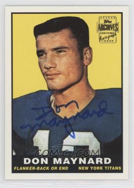 2001 Topps Archives - Reprint Autographs #AA-DMA - Don Maynard